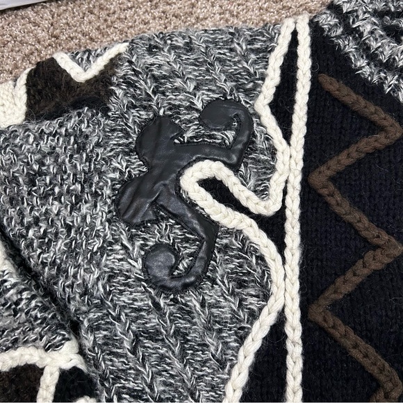 Novo unisex vintage mohair wool sweater medium 3D textured knit biggie Cosby - Picture 4 of 7